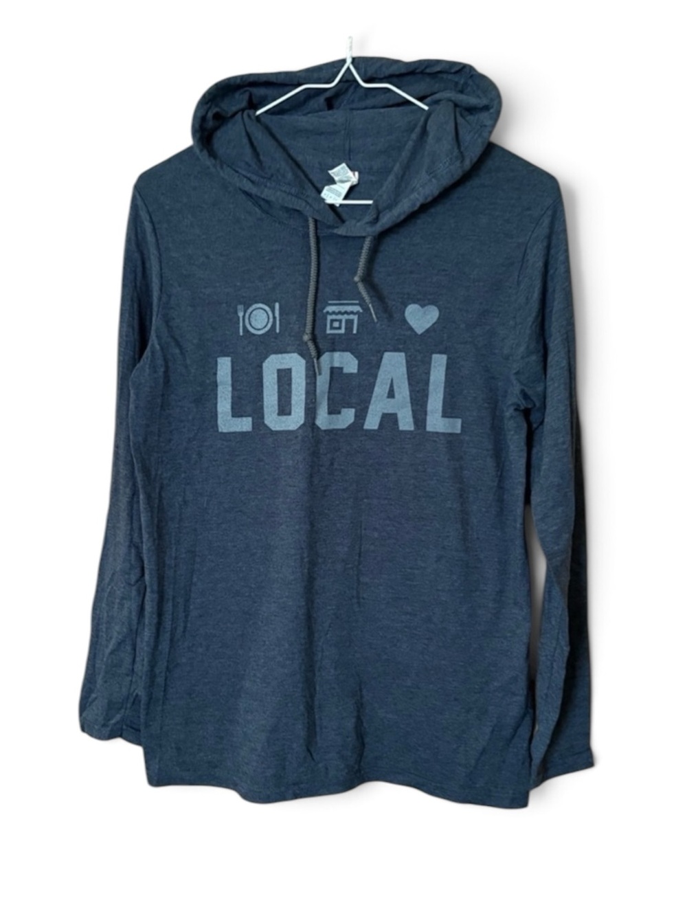 Anvil Gray ‘LOCAL’ Graphic Lightweight Tee Hoodie Top